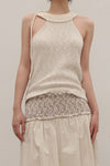 SWAYING/KNIT crochet collar strappy vest SW24SS1T21 white